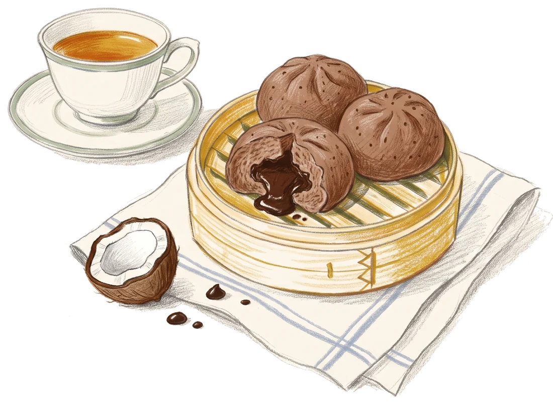 椰香爆漿巧克力饅頭插圖