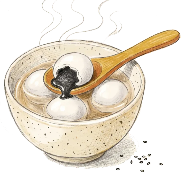 手工芝麻湯圓插圖